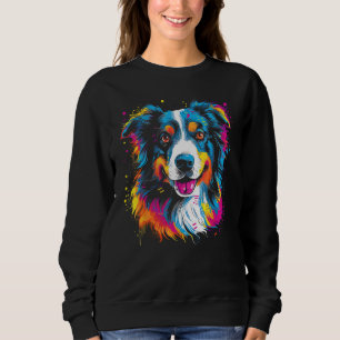 Border Collie Dog Australian Shepherd Puppy Graffi Sweatshirt