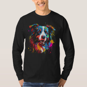 Border Collie Dog Australian Shepherd Puppy Graffi T-Shirt
