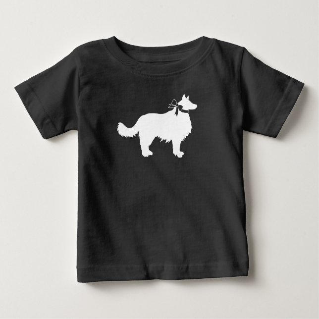 Border Collie Dog Baby Shower Puppy Grey Baby T-Shirt (Front)