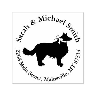 Border Collie Dog Baby Shower Puppy Grey Self-inking Stamp