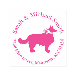 Border Collie Dog Baby Shower Puppy Pink Girl Self-inking Stamp