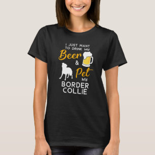 Border Collie Dog Beer Owner Christmas Birthday T-Shirt