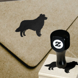Border Collie Dog Breed Silhouette Rubber Stamp