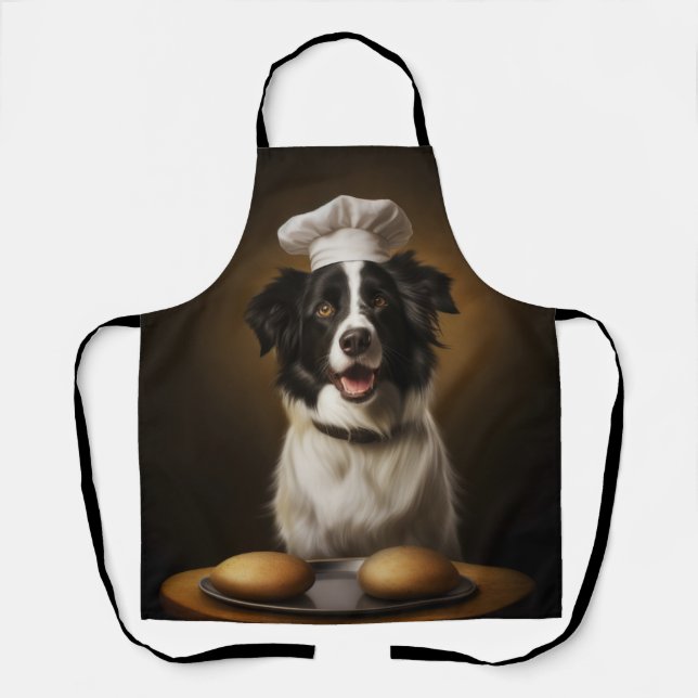 Border Collie Dog Chef Apron (Front)