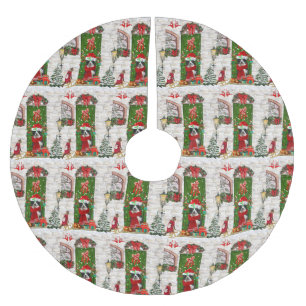 Border Collie Dog Christmas Brushed Polyester Tree Skirt