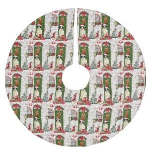 Border Collie Dog Christmas Brushed Polyester Tree Skirt
