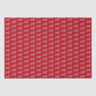 Border Collie Dog Christmas Silhouette Red Tissue Paper
