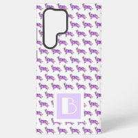 Border Collie Dog Cute Purple Silhouette Monogram