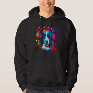 Border Collie Dog DJ Festival Hoodie