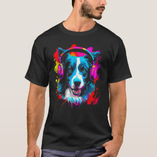Border Collie Dog DJ Festival T-Shirt