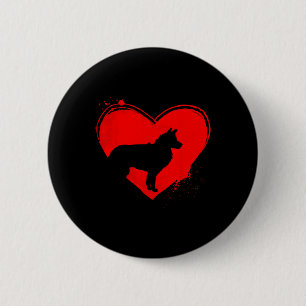 Border Collie Dog Heart Shape Valentine Dog Lovers 6 Cm Round Badge