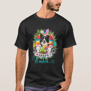 Border Collie Dog In Easter Eggs Basket Bunnies Ha T-Shirt