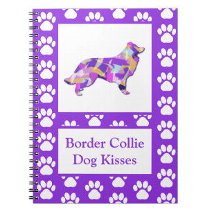 Border Collie Dog Kisses Silhouette Cute PPY&B Notebook