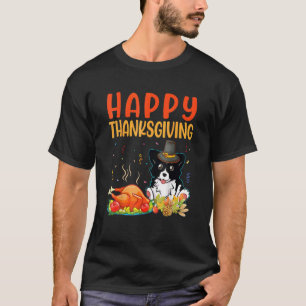 Border Collie Dog Look Turkey Meat Happy My Thanks T-Shirt
