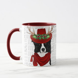 Border Collie Dog Lover Christmas Holiday Mug
