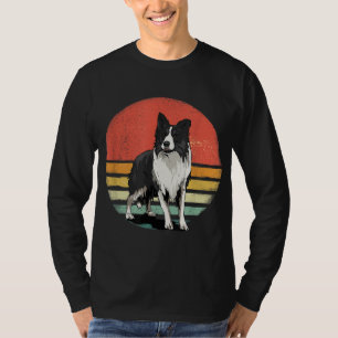 Border Collie Dog Lover Retro Vintage 70s Dog Pet T-Shirt