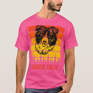 Border Collie Dog Lovers Sunset For Dad Mum Dad Gi T-Shirt