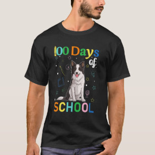 Border Collie Dog Lovers Teacher Student 100th Day T-Shirt