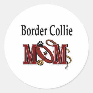 Border Collie Dog MOM Classic Round Sticker