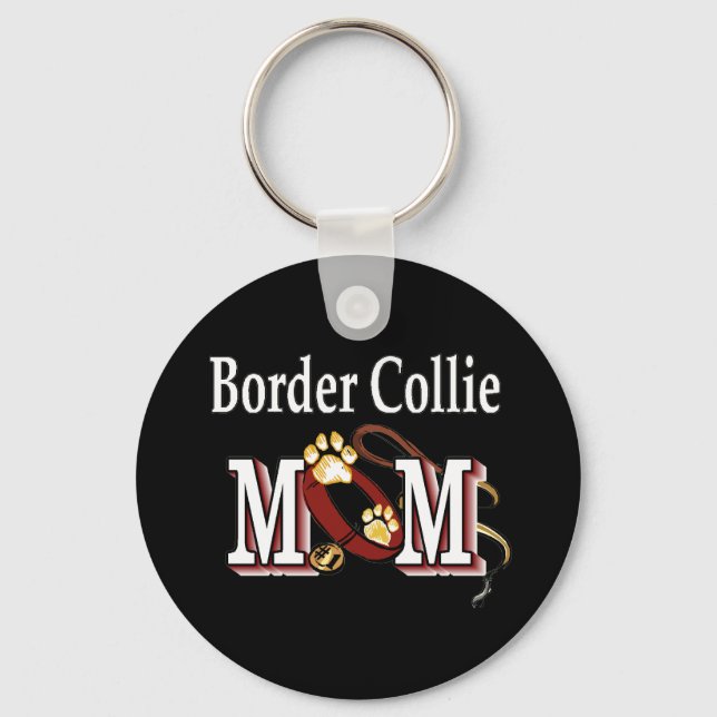 Border Collie Dog MOM Key Ring (Front)