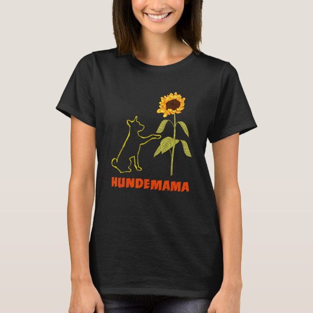 Border Collie Dog Mum Sunflowers Dog Fan Dog T-Shirt (Front)