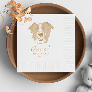 Border Collie Dog Personalised Cheers Napkins