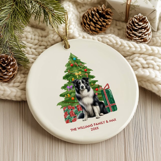  Border Collie Dog Personalised Christmas Ceramic Tree Decoration (Creator Uploaded)