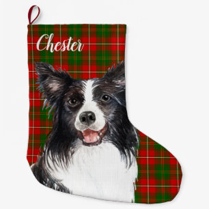 Border Collie  Dog Personalised Large Christmas Stocking