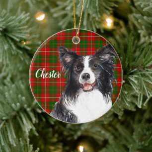 Border Collie  Dog Personalized Ceramic Tree Decoration