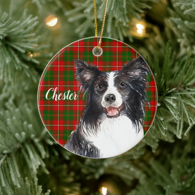 Border Collie  Dog Personalized Ceramic Tree Decoration (Tree)