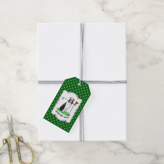 Border Collie Dog Playing Golf (black & white) Fun Gift Tags