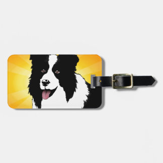Border Collie Dog Pop Art Pet Bright Customise Luggage Tag