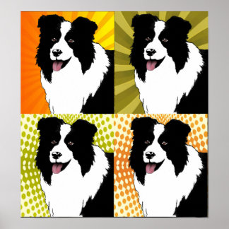 Border Collie Dog Pop Art Poster Original artwork