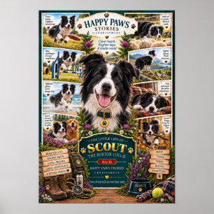 Border Collie Dog Poster The Little Life of Scout