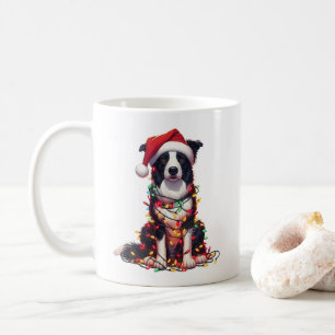 Border Collie Dog Puppy Christmas Coffee Mug