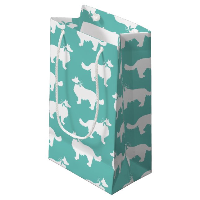 Border Collie Dog Puppy Small Gift Bag (Front Angled)
