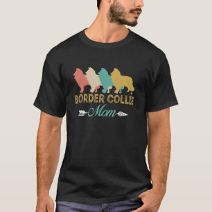 Border Collie Dog Retro Border Collie Mom grandma T-Shirt