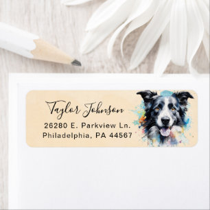 Border Collie Dog Return Address Label