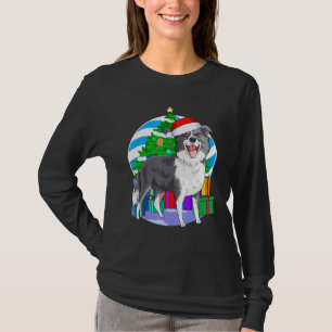 Border Collie Dog Santa Christmas Tree Decor T-Shirt