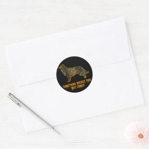 Border Collie Dog Silhouette Fun Halloween Classic Round Sticker