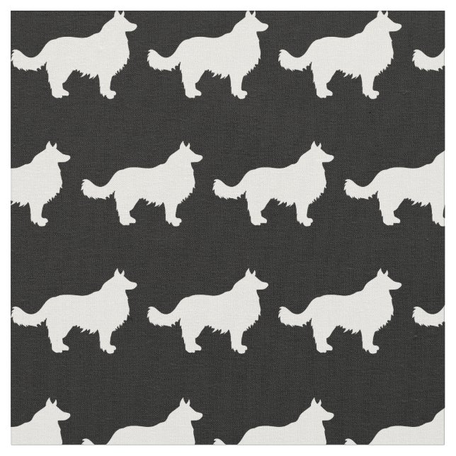 Border Collie Dog Silhouette Pet Fabric (Close Up)