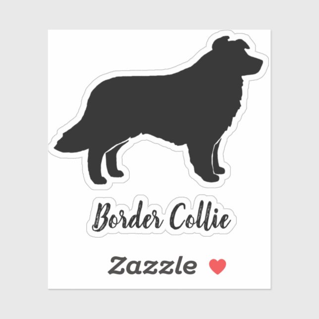 Border Collie Dog Silhouette Vinyl Sticker (Sheet)