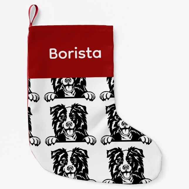 Border Collie dog  socks Customised dog Socks - Pu (Front)