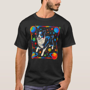 Border Collie Dog Space T-Shirt