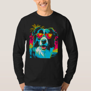 Border Collie Dog Sunglasses T-Shirt