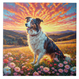 Border Collie Dog Tile