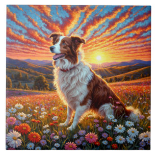 Border Collie Dog Tile