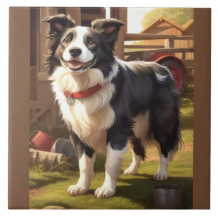 Border Collie Dog Tile