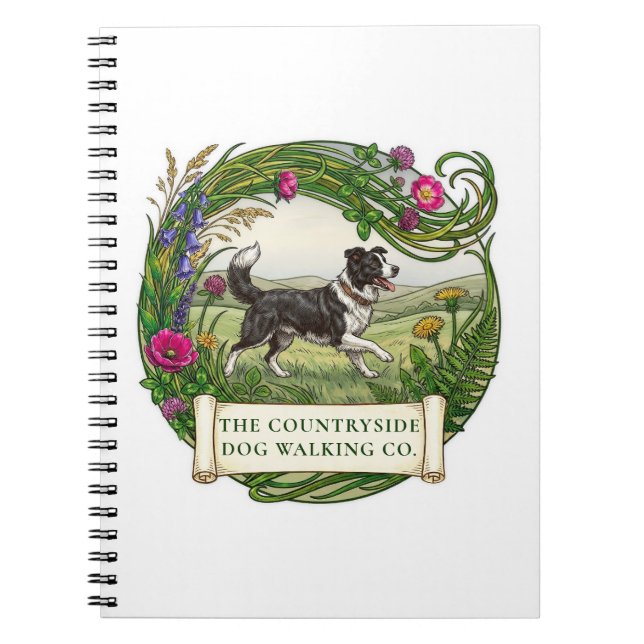 Border Collie Dog Walker Custom Notebook (Front)