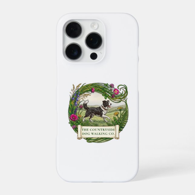 Border Collie Dog Walking Countryside iPhone Case (Back)